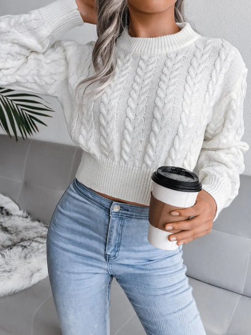 'Suri' Cable-Knit Sweater - Celes Fashion